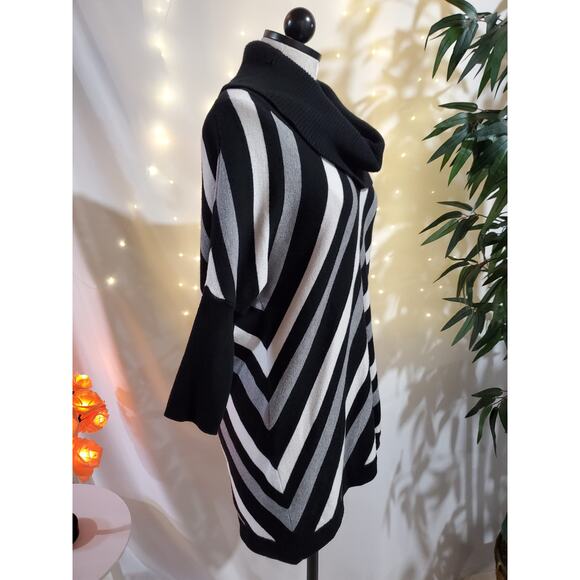 White House Black Market Striped Wool Blend Cowl Neck Sweater Womens Size XS - Picture 2 of 10